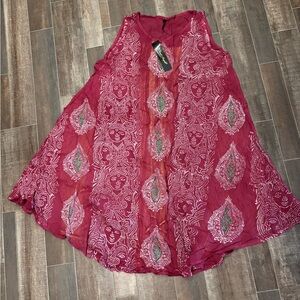 NWT Beach Angels Gauzy Tribal Print Swim Coverup